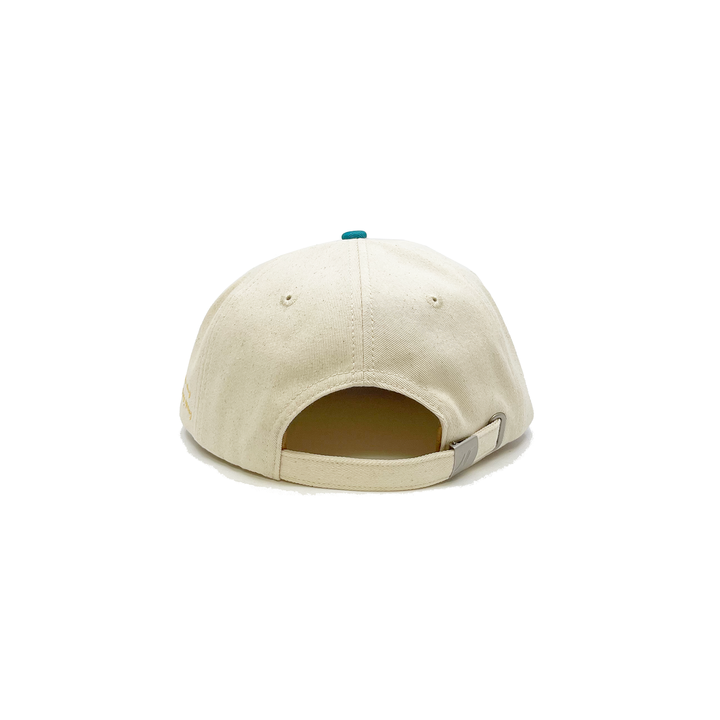 100% cotton in Cream/Teal cap Multicolor embroidered 'Aspen' graphic Moustarde embroidered “Where the bluebirds sing and there’s a whiskey spring” message on side Embroidered matchstick on reverse side One size fits all Made in Los Angeles