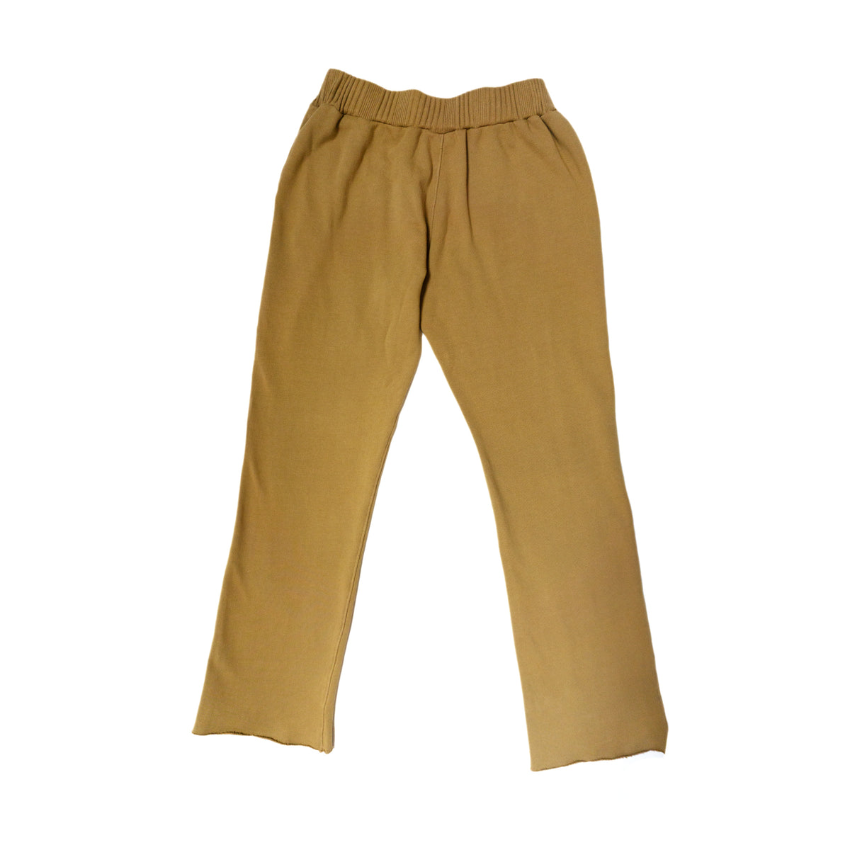 100% cotton french terry Thick rib waistband Raw edge hem Matchstick embroidery Made in Los Angeles