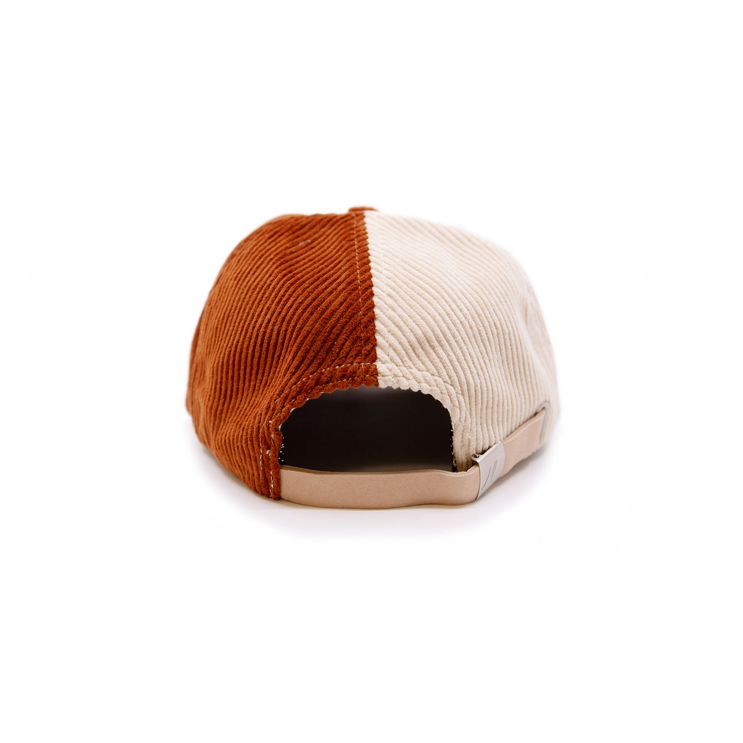 PSG CAP 100% corduroy baseball cap in Camel/Cream Multicolor N----F embroidery Tan suede adjuster strap Made in USA