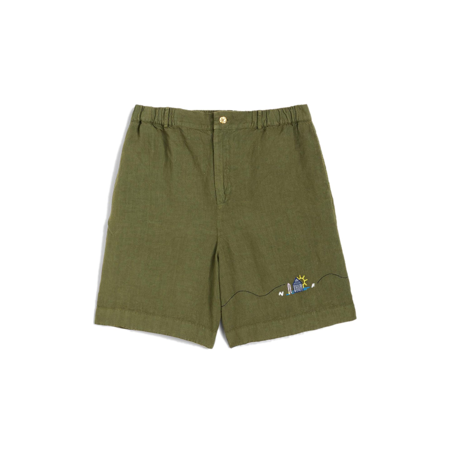 Medium Green shorts Garment dyed linen Composition: 100% linen Dry clean Made in Italy