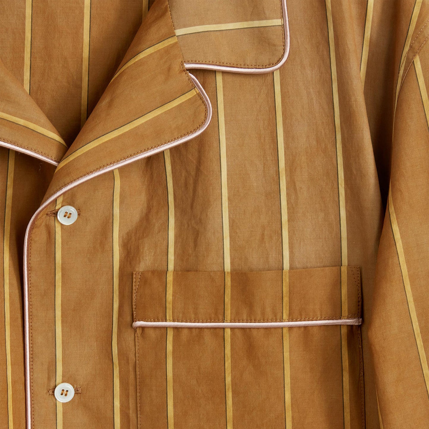 Medium Brown One Pocket Long Sleeves Shirt Striped mis-dyed cotton Special NF multi color embroidery Composition: 100% cotton Dry clean Made in Italy