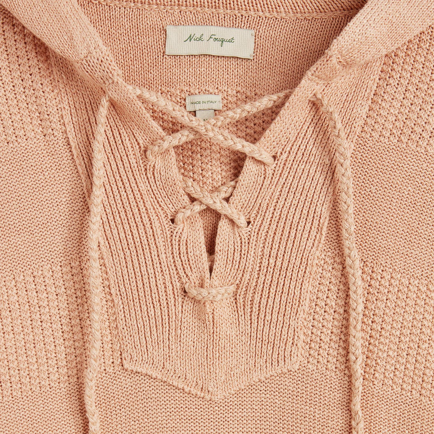 Pink Hoodie Sweater Cotton Linen 3D Stitch Solid NF multicolor Crochet Details Composition: 65% linen 35% cotton Dry Clean Made in Italy