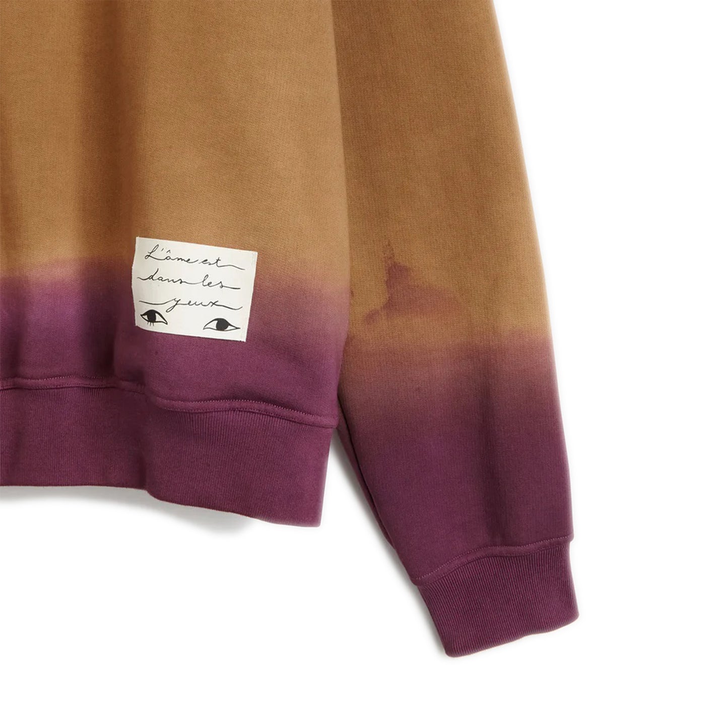 Valentino Sweater Light beige crewneck sweatshirt Embroidery on the left side Hidden message label on bottom left Hand dyed cotton plush Composition: 100% cotton Dry clean Country of origin: Italy