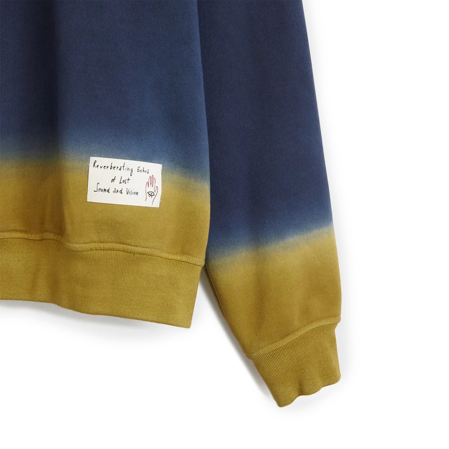 Vaco Sweatshirt Dark blue crewneck sweatshirt Embroidery on the front Hidden message label on bottom left Hand dyed cotton plush Composition: 100% cotton Dry clean Country of origin: Italy