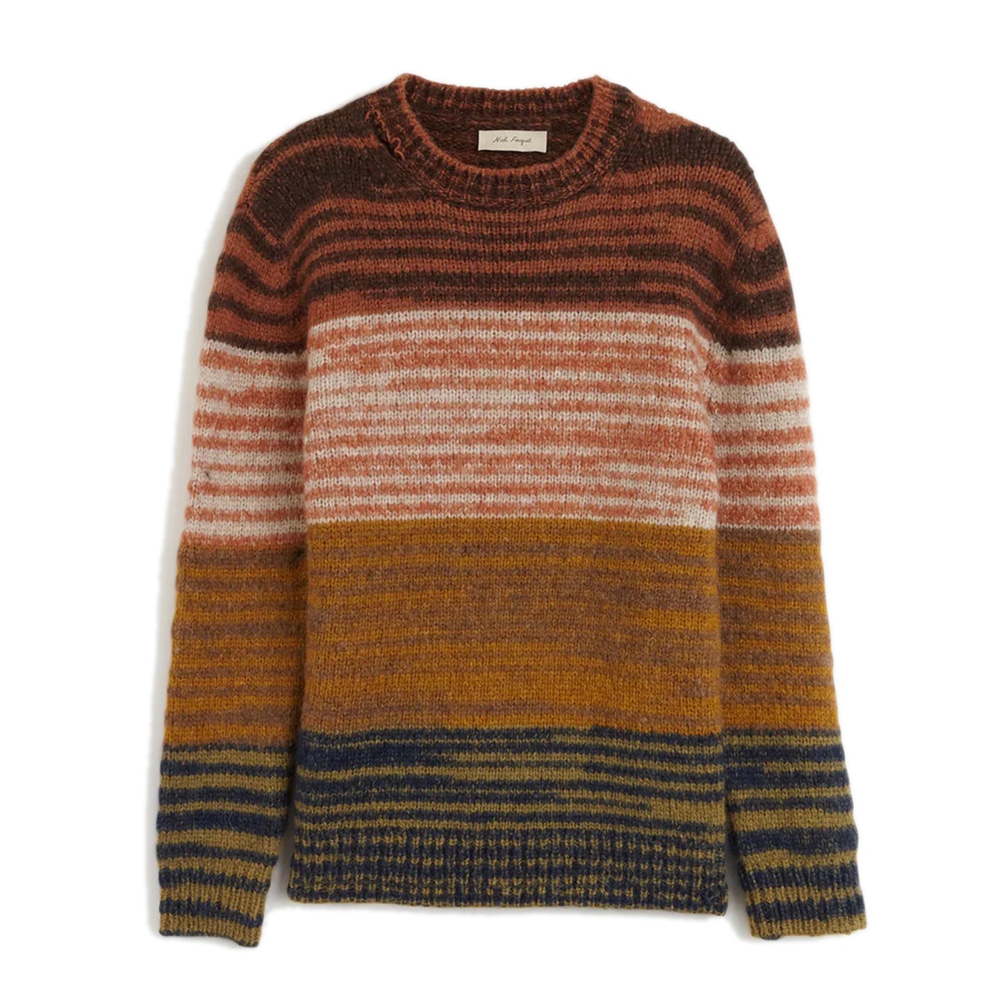 Valdeus Sweater Orange multi color crewneck jersey Jersey stitch Composition: 63% alpaca, 27% wool, 10% polyamide Dry clean Country of origin: Italy