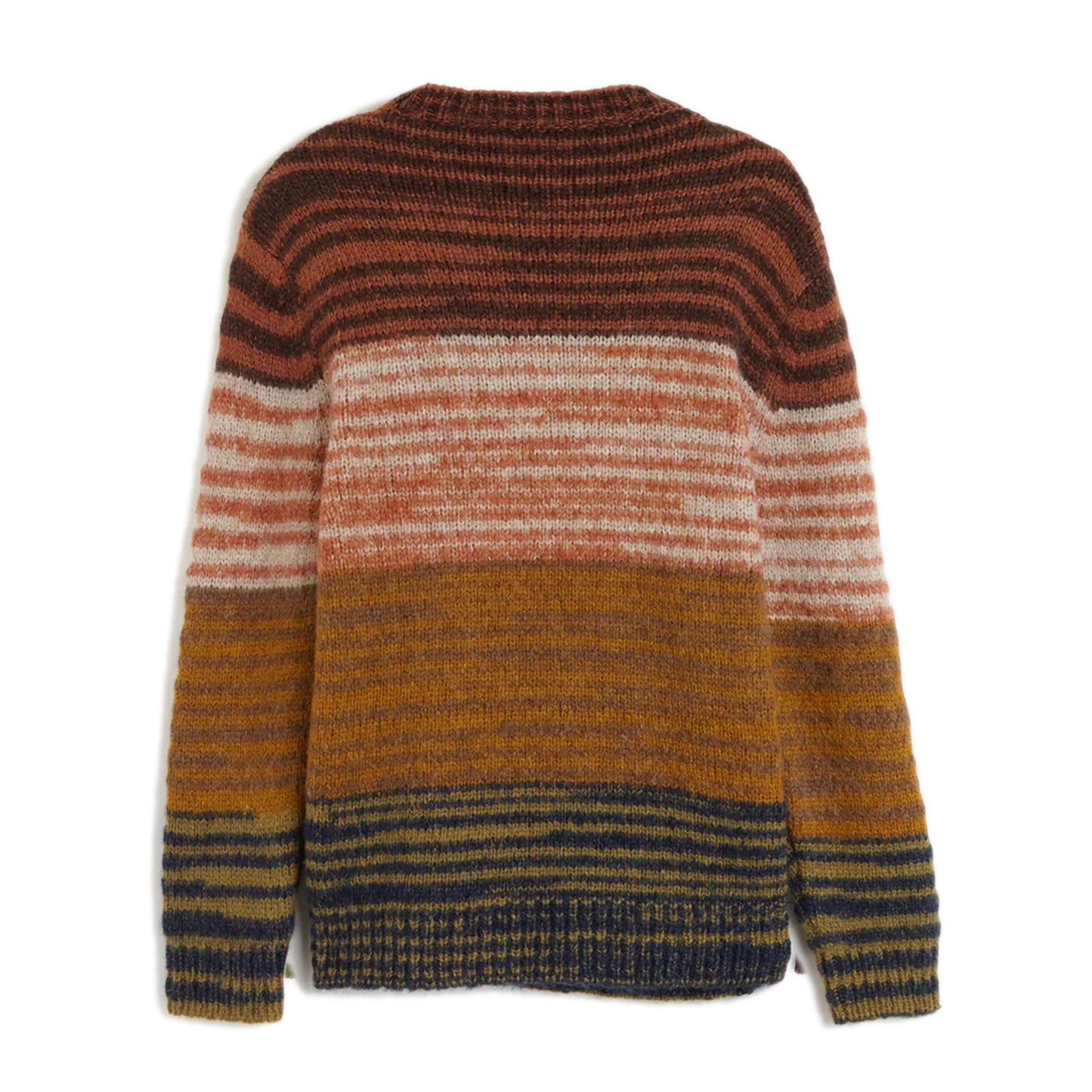 Valdeus Sweater Orange multi color crewneck jersey Jersey stitch Composition: 63% alpaca, 27% wool, 10% polyamide Dry clean Country of origin: Italy