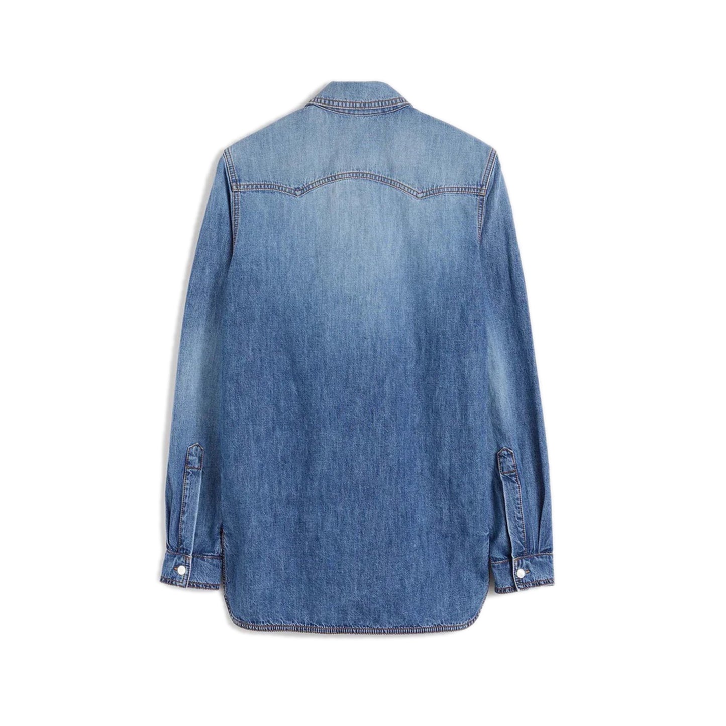 Virgilio Shirt Light Blue long sleeves denim shirt Washed denim chambray Embroidery above left front pocket NF mix and match buttons Hidden message label inside, left side. Composition: 100% cotton Dry clean Country of origin: Italy