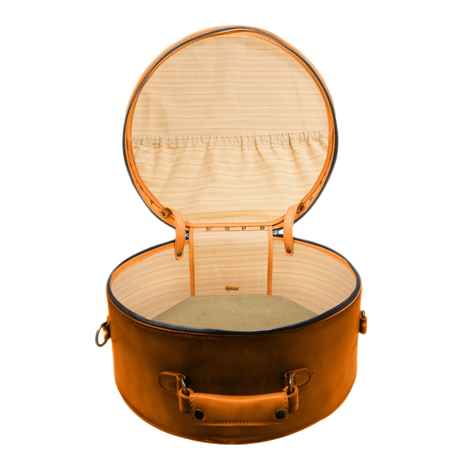 Luggage Brown Hat Box NF Travel Hat Box Brown1