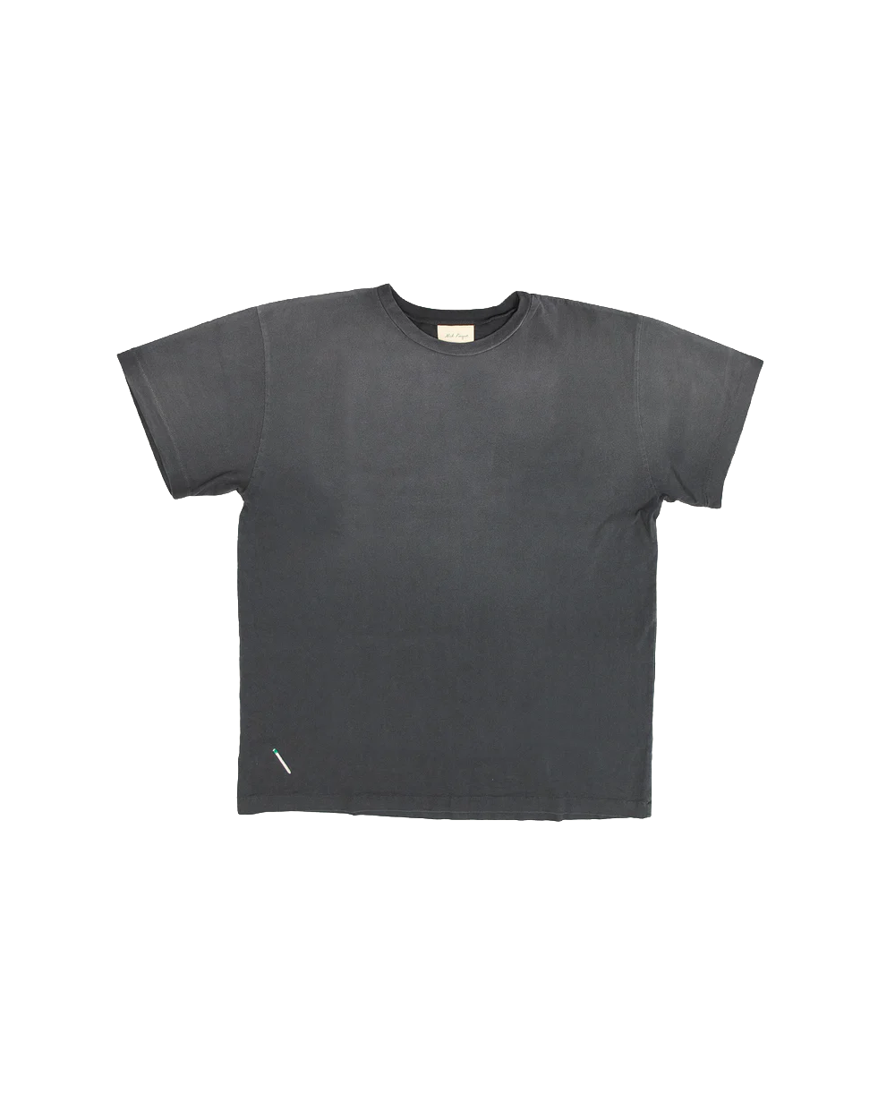 Sunfaded Black Heritage T-Shirt in a faded black crewneck style featuring matchstick embroidery.