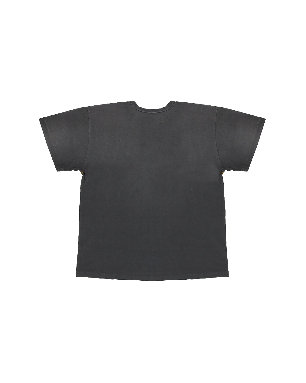 Back view of a black 100% cotton Sunfaded Black Heritage T-Shirt with matchstick embroidery.