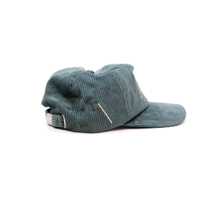 Teal blue corduroy baseball cap NF Aspen leaf  embroidery at  front Fat city embroidery at side One size fits all