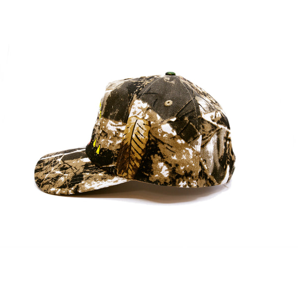 Pitkin County Cap  100% cotton in Camouflage  Multicolor Embroidered 'Pitkin County, CO Aspen' graphic  Nick Fouquet embroidery on back  Embroidered matchstick on reverse side  One size fits all  Made in Los Angeles 