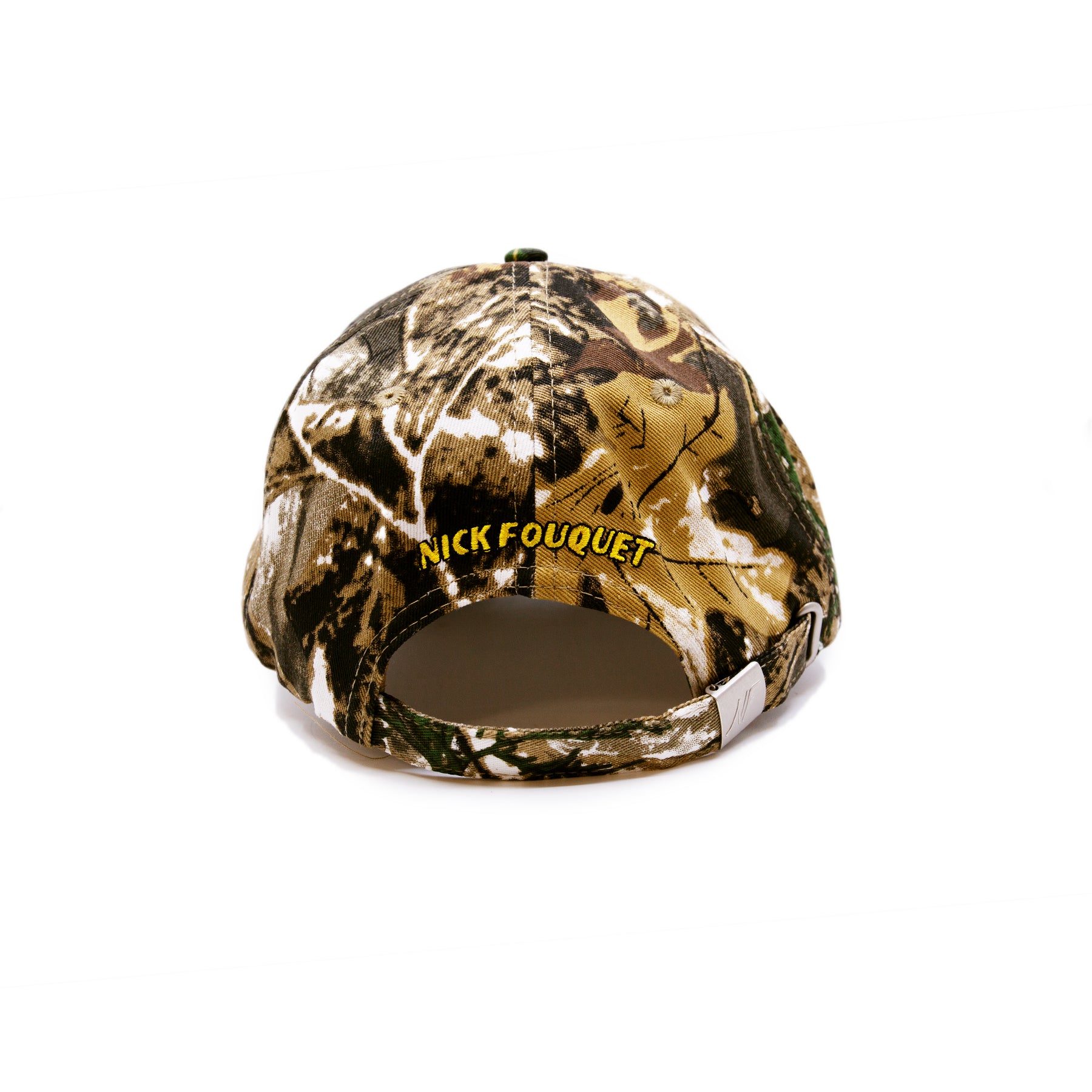 Pitkin County Cap  100% cotton in Camouflage  Multicolor Embroidered 'Pitkin County, CO Aspen' graphic  Nick Fouquet embroidery on back  Embroidered matchstick on reverse side  One size fits all  Made in Los Angeles 