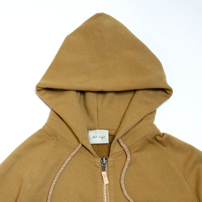 100% cotton french terry  Thick rib waistband and cuffs  Twine rope drawstrings with rubberized green ends  Oxidized brass zipper with embossed leather pull tab  Two front pockets  Matchstick embroidery  Made in Los Angeles