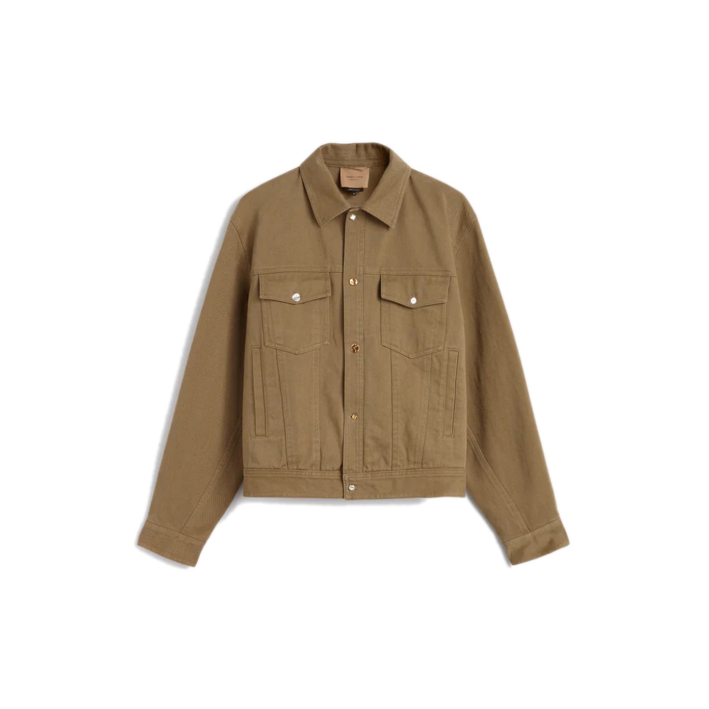 Nick Fouquet’s beige Tarcisio blouson is made from stone-washed cotton twill, then is accented by jewellery-inspired gold hardware.  Beige twill blouson jacket Gold-tone and metal buttons Composition: 100% Cotton Lining: 44% rayon, 40% cotton, 16% polyamide. Dry clean Country of origin: Italy