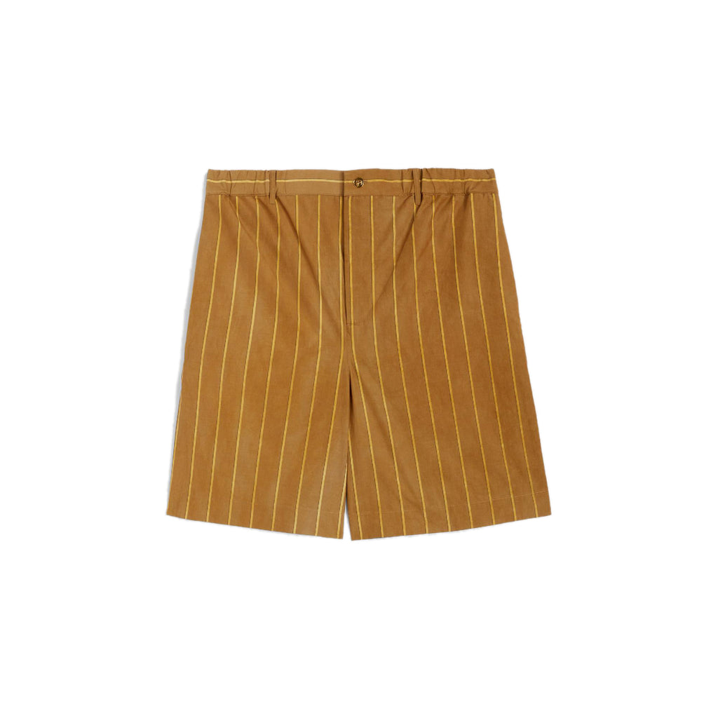 Medium Brown shorts Striped mis-dyed cotton Composition: 100% cotton Dry clean Made in Italy