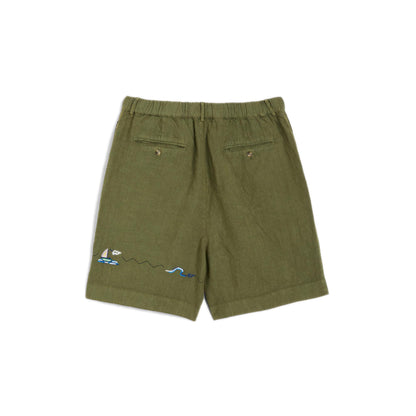 Medium Green shorts Garment dyed linen Composition: 100% linen Dry clean Made in Italy