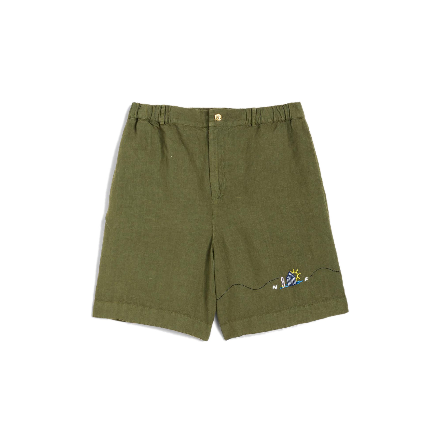 Medium Green shorts Garment dyed linen Composition: 100% linen Dry clean Made in Italy