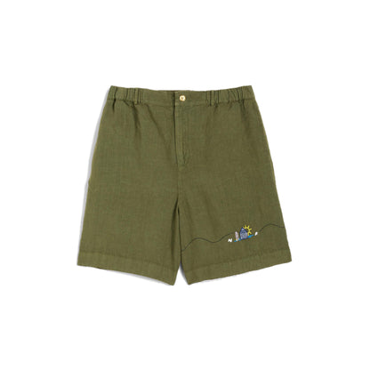 Medium Green shorts Garment dyed linen Composition: 100% linen Dry clean Made in Italy