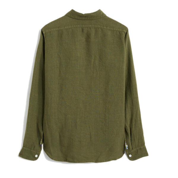 Medium Green Long Sleeves Shirt Garment dyed linen Special NF multi color embroidery Composition: 100% linen Dry clean Made in Italy