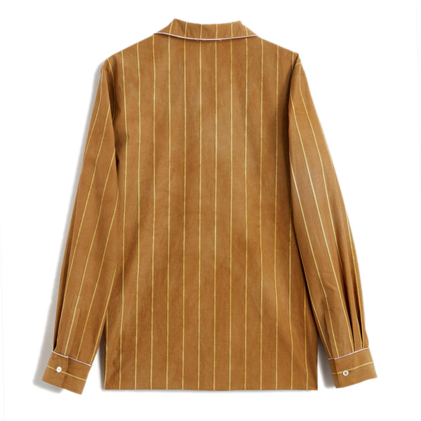Medium Brown One Pocket Long Sleeves Shirt Striped mis-dyed cotton Special NF multi color embroidery Composition: 100% cotton Dry clean Made in Italy
