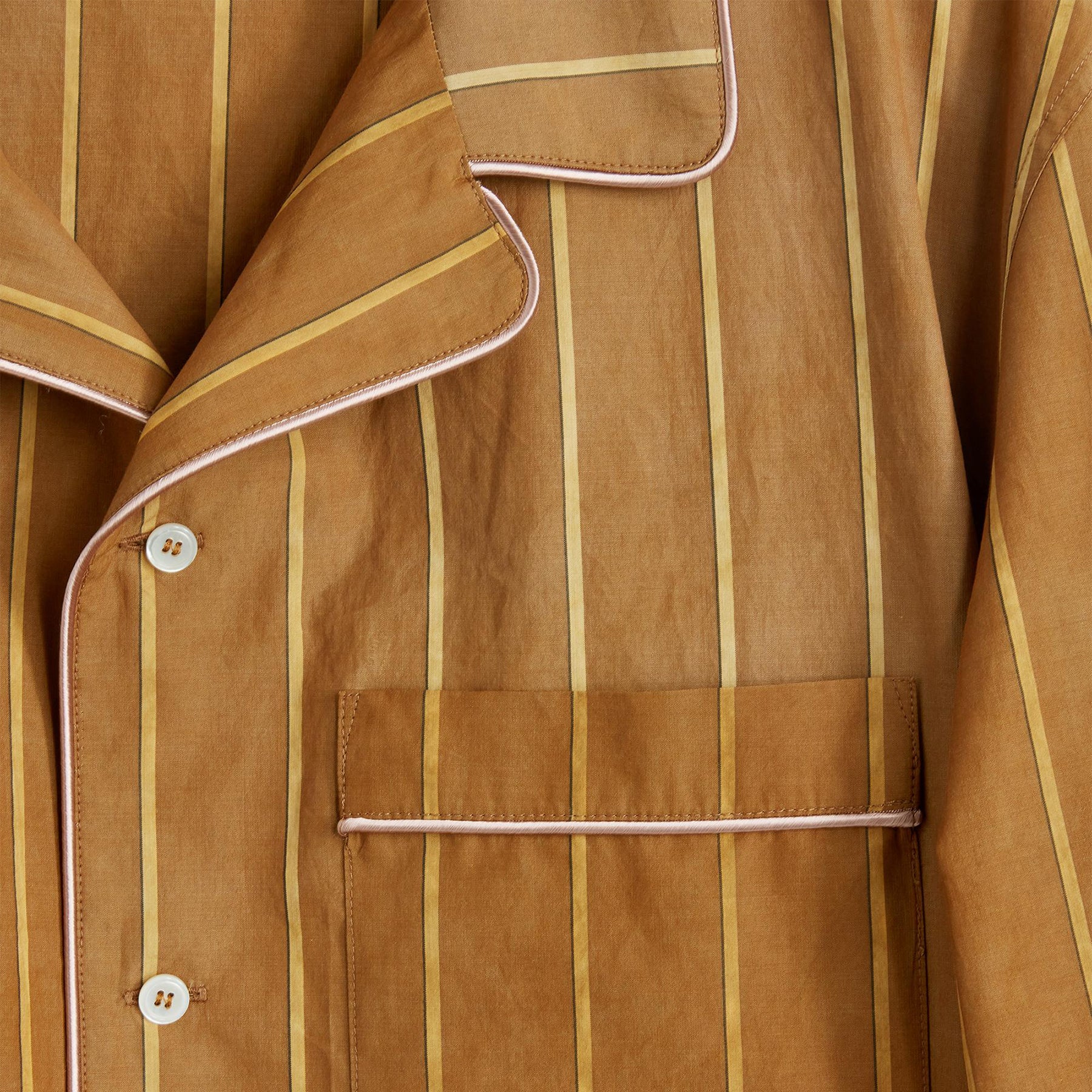 Medium Brown One Pocket Long Sleeves Shirt Striped mis-dyed cotton Special NF multi color embroidery Composition: 100% cotton Dry clean Made in Italy