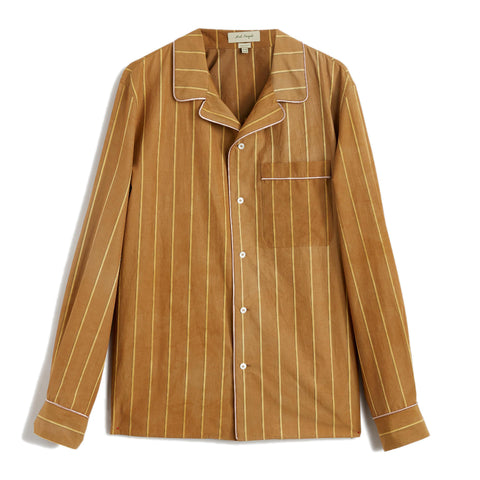 Medium Brown One Pocket Long Sleeves Shirt Striped mis-dyed cotton Special NF multi color embroidery Composition: 100% cotton Dry clean Made in Italy