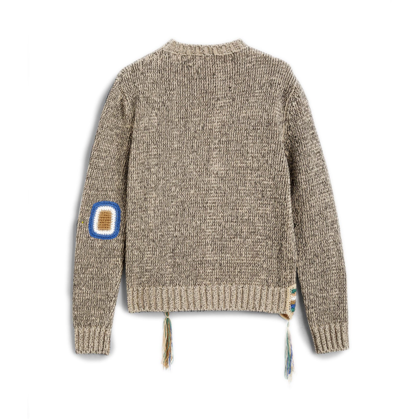 Light Beige Crewneck Sweater Cotton Jersey at Heavy Gauge  NF multicolor Crochet Details in 3 GG Composition: 100% cotton Dry Clean Made in Italy