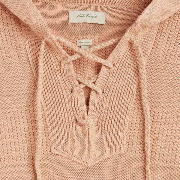 Pink Hoodie Sweater Cotton Linen 3D Stitch Solid  NF multicolor Crochet Details  Composition: 65% linen 35% cotton Dry Clean Made in Italy