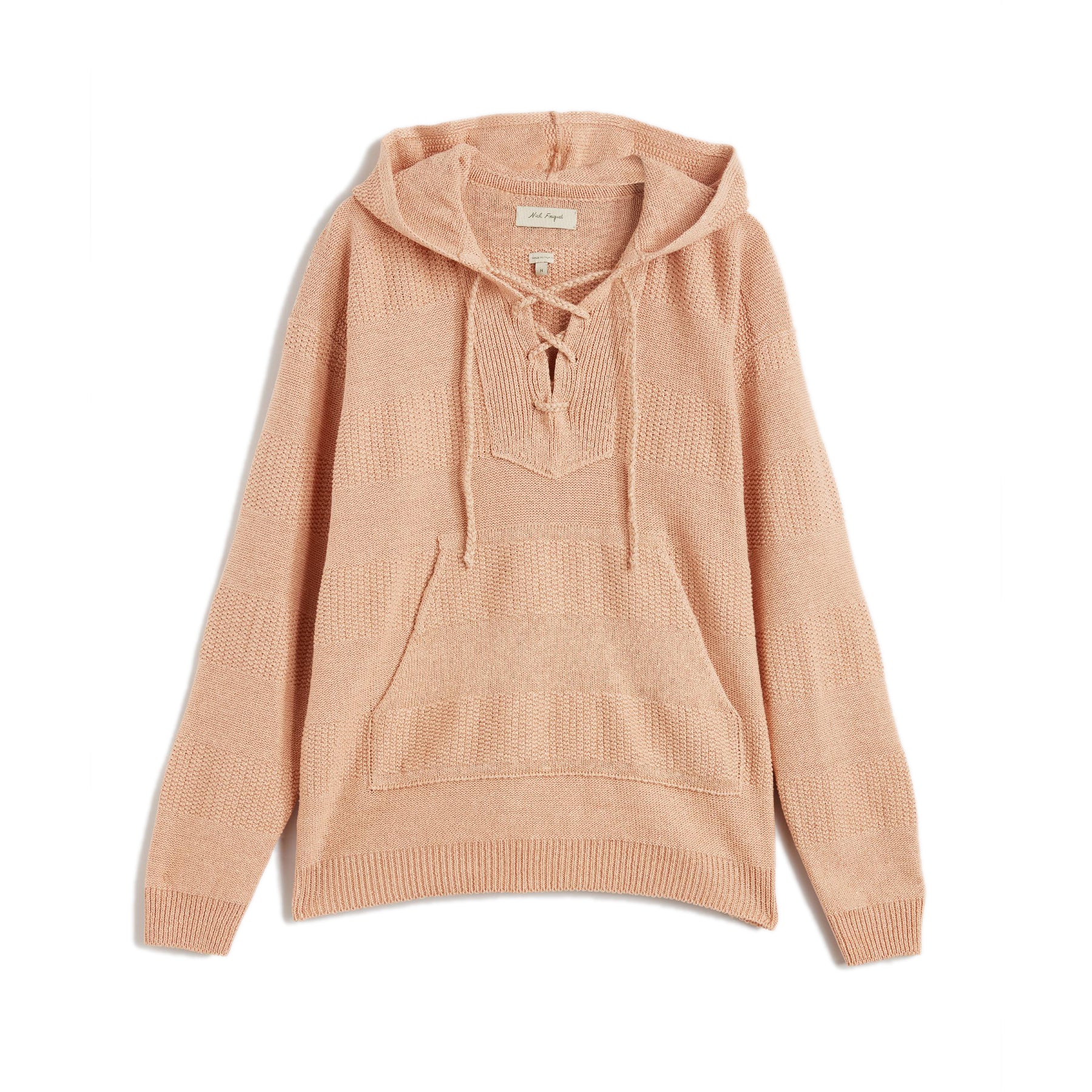 Pink Hoodie Sweater Cotton Linen 3D Stitch Solid  NF multicolor Crochet Details  Composition: 65% linen 35% cotton Dry Clean Made in Italy