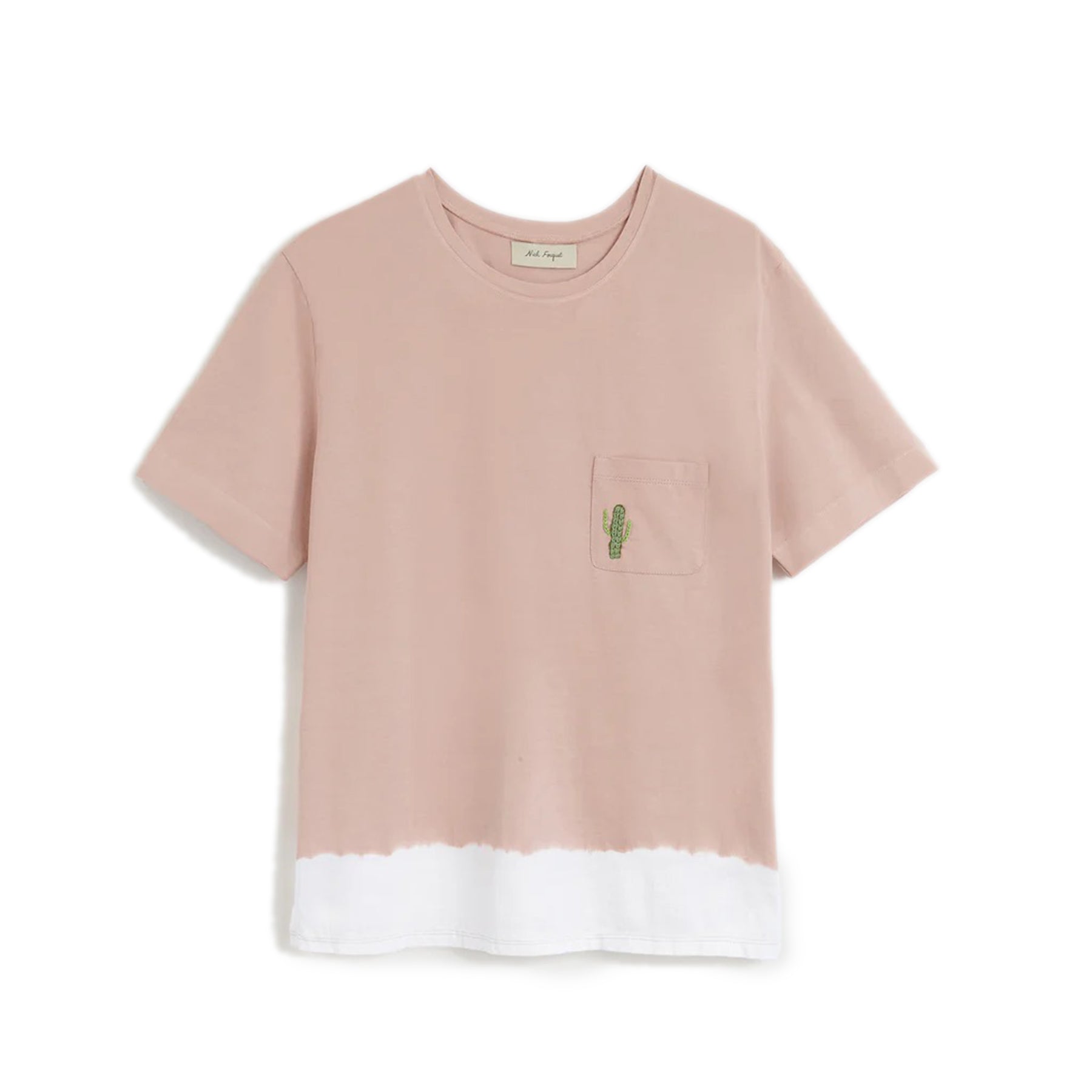 VICTOR T-SHIRT Light Pink crewneck t-shirt Hand dyed cotton jersey Chest pocket with embroidered artwork Composition: 100% cotton Dry clean Country of origin: Italy