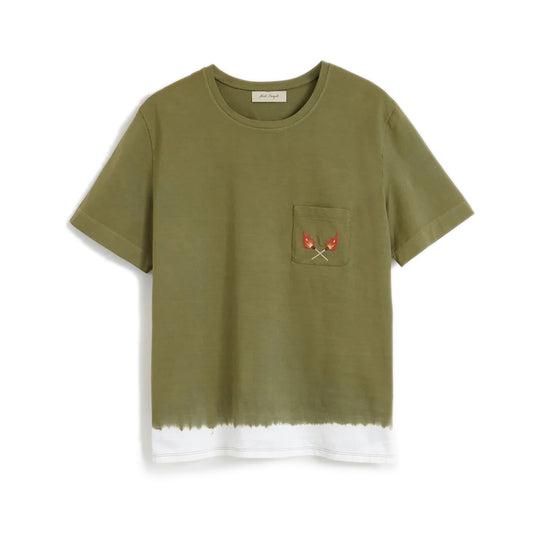 VICTOR T-SHIRT Medium Green crewneck t-shirt Hand dyed cotton jersey Chest pocket with embroidered artwork Composition: 100% cotton Dry clean Country of origin: Italy